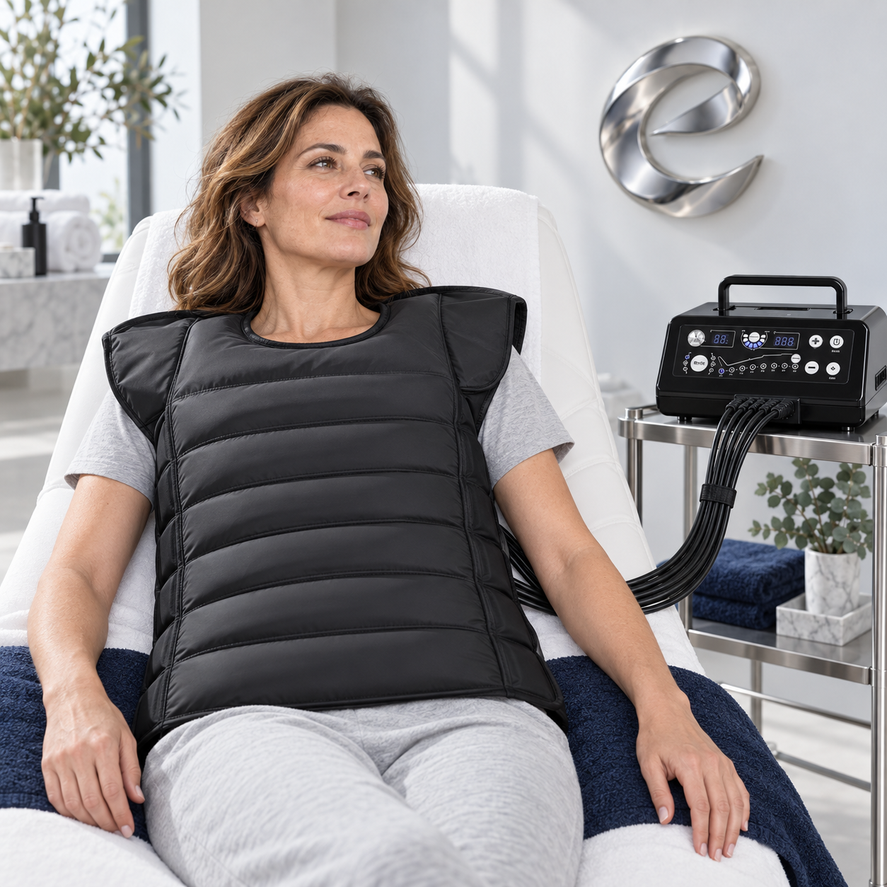 Concept illustration: pressotherapy with the C8 vest